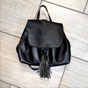 Patricia Nash Black Leather Backpack
